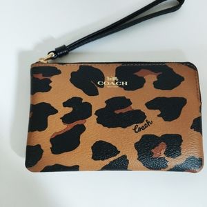 Coach Wristlet with Leopard Print